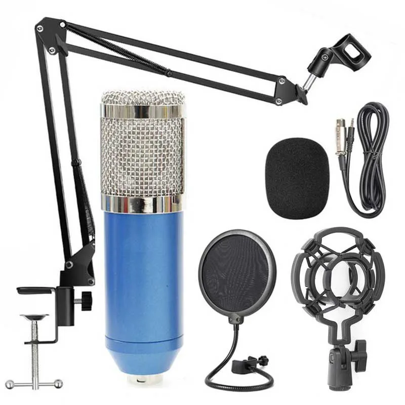 

Professional Condenser Audio 3.5mm Wired BM800 Studio Microphone Vocal Recording KTV Karaoke Microphone Mic Stand For Computer