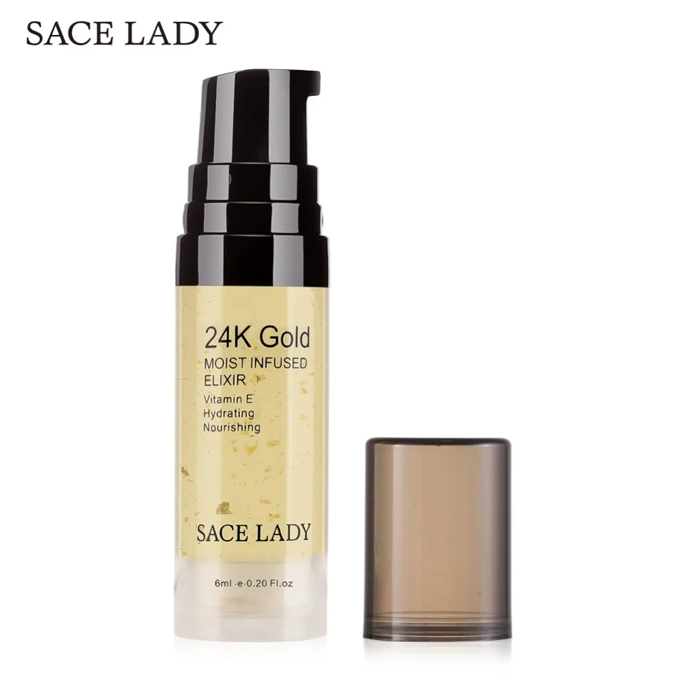 SACE LADY 24 K Gold Elixir для лица Эфирная масляная основа под макияж косметика/основа Увлажняющая макияж Профессиональная основа поры праймер для лица