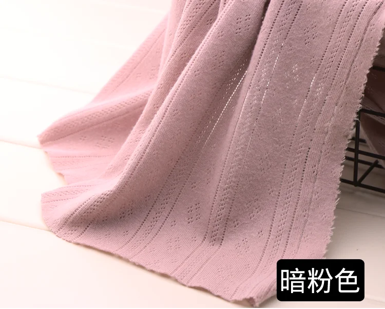 Лето хлопок Ребро жаккардовые кружевные ажурные трикотажные ткани мягкие дышащие - Цвет: Pink