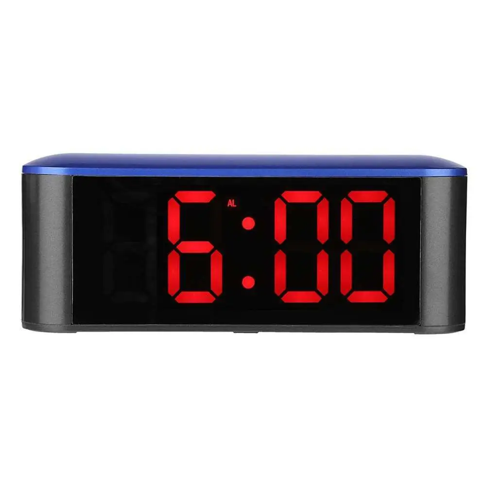 JULY'S SONG цифровой сенсорный светодиодный часы зеркало функция повтора будильника Часы электронные настольные часы термометр Настольный ночной режим - Цвет: blue-red