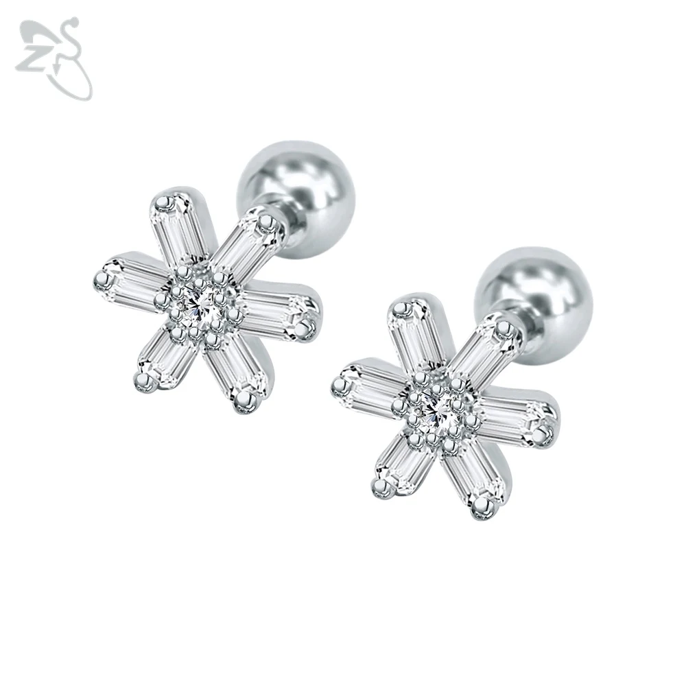

Tiny Daisy Flowers Earrings 316 Stainless Steel Ear Studs Piercing Helix For Women Wedding Date Gifts Jewellery Pendientes Mujer