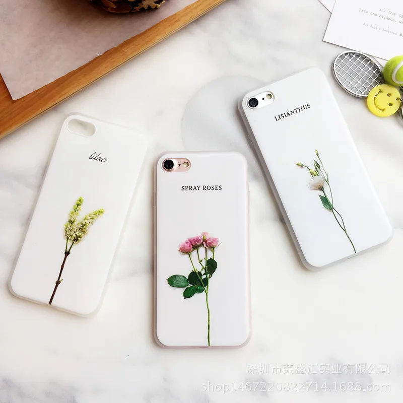 

Fashion Fresh Flowers Matte Silica Soft Cases Full Protection Case For iPhone X 8 7 plus Skull Case For iphone 6 6s plus x Cases