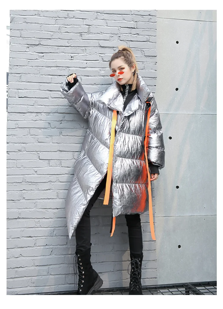 Женская зимняя Новинка, Толстая теплая парка, Женская куртка с длинным рукавом и стоячим воротником, повседневное модное пальто большого размера Z367