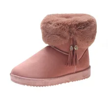 

2018 new winter boots women Fringe decoration zapatos de mujer ankle boots for women fashion ugged women shoes Flat shoes DX111