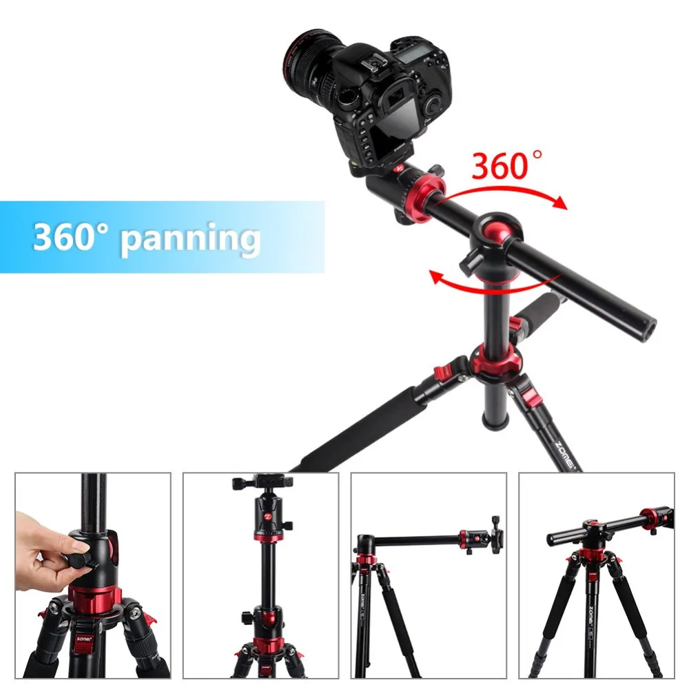  ZoMei M8 Tripod 75 inchs camera Stand Professional Horizontal Tripod with Ball Head for Canon DSLR 