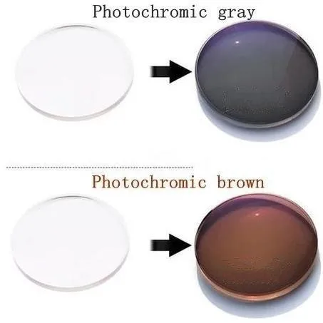 1,61 фотохромные серые и коричневые очки с переходом HMC UV AR, унисекс, CR-39, линзы RX по рецепту для близорукости и астигматизма