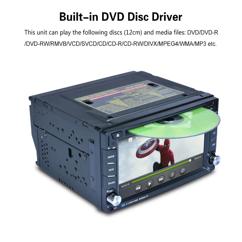Discount Android Wifi GPS Nav Car In Dash USB/SD/AUX/MP3/CD DVD Player 6.2" Double DIN FM 20