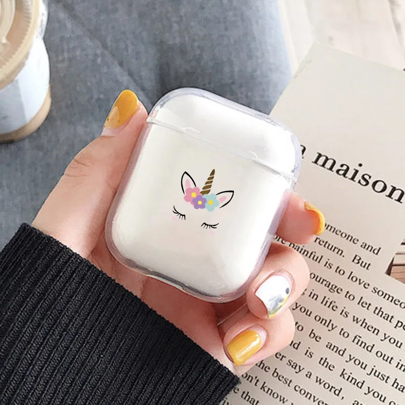 Мультяшный чехол с единорогом для Apple airpods, чехол, милый беспроводной Bluetooth чехол для наушников Airpods, защитный чехол для наушников