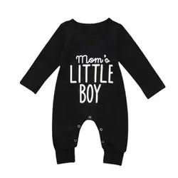 2018 брендовый Новый Модный комбинезон для новорожденных мальчиков, комбинезон с длинными рукавами, одежда для маленьких мальчиков, черная