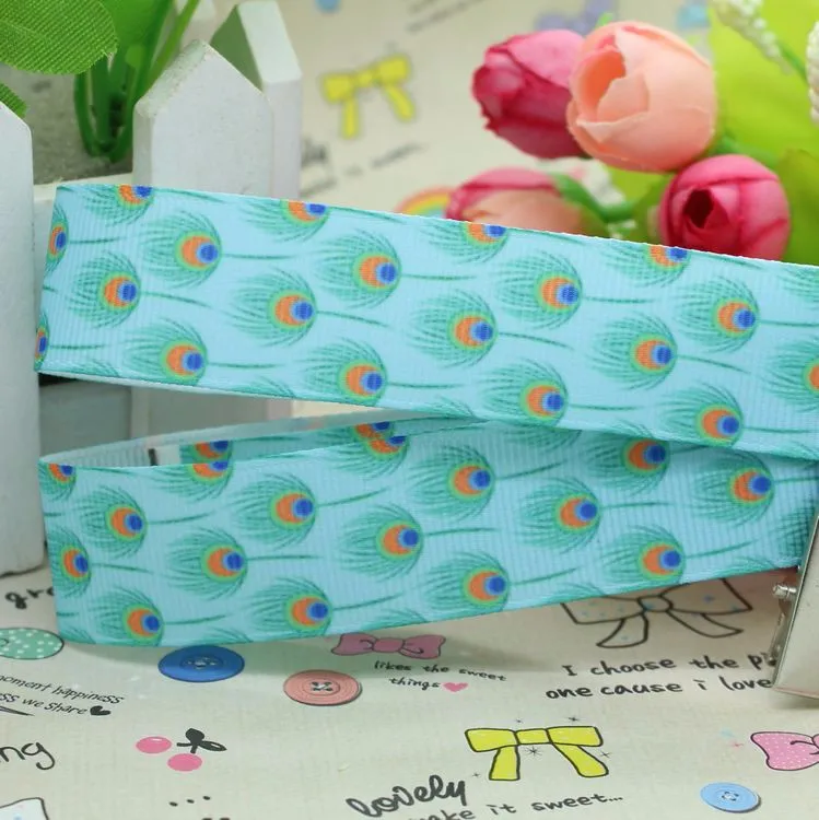 7/8 '' с принтом «павлиньи перья»; с принтом в виде машинок, корсажная лента hairbow головные уборы вечерние украшения «сделай сам» оптом OEM 22 мм S281