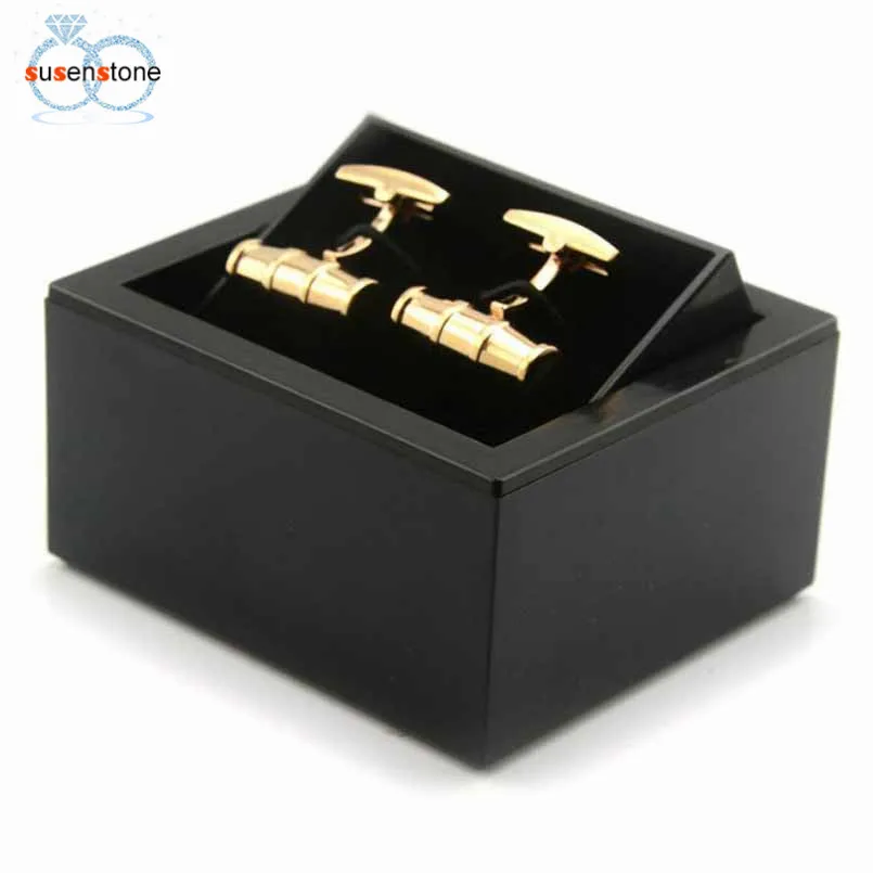 

SUSENSTONE Jewelry Cufflinks Storage Organizer Case Cuff Link Display Holder Box#18