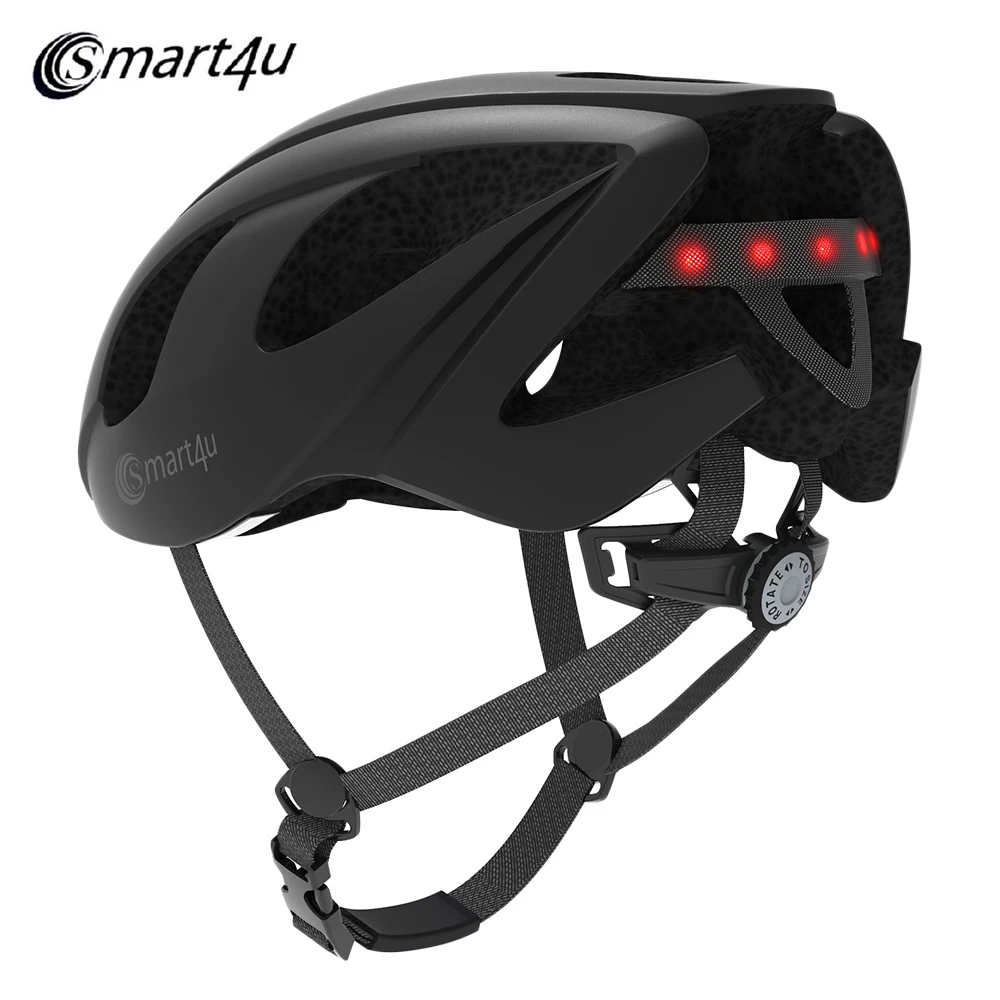

SH55M Motorcycle Bike Helmets 6 LED Warning Light Smart Helmet with SOS Alert Walkie Talkie Cycling Bluetooth Speaker Protection