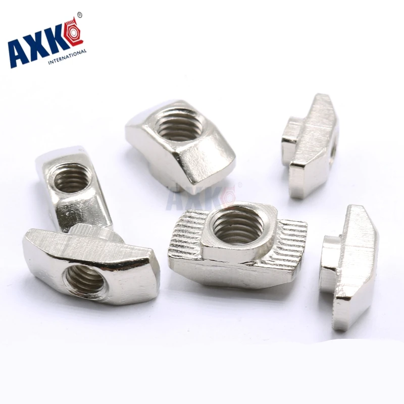 Axk 100pcs 50pcs M3 M4 M5 T Nut Hammer Head Fasten Nut Connector Nickel