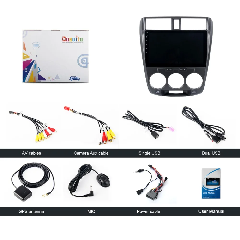 Perfect 1din Android 8.0 Car Multimedia for Honda City Navigation 2010 2011 2012 10.2" IPS Touch Screen Auto Stereo Support GPS WIFI RDS 14
