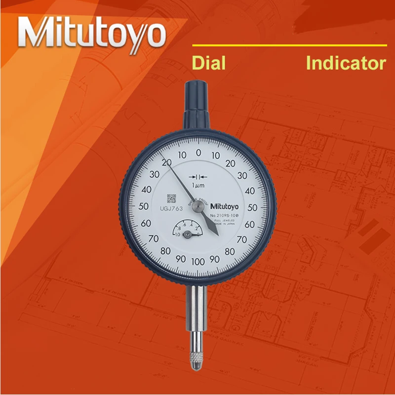 Настоящий бренд mitutoyo(Япония) циферблат индикатор 2109S-10 0-1 мм/0,001 мм Циферблат измерительный прибор микрометр измерительные инструменты