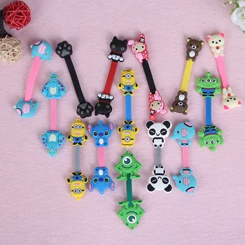 

100pcs/lot Cartoon Cable Organizer Bobbin Winder Protector Wire Cord Management Marker Holder Cover For Earphone iPhone MP3 USB