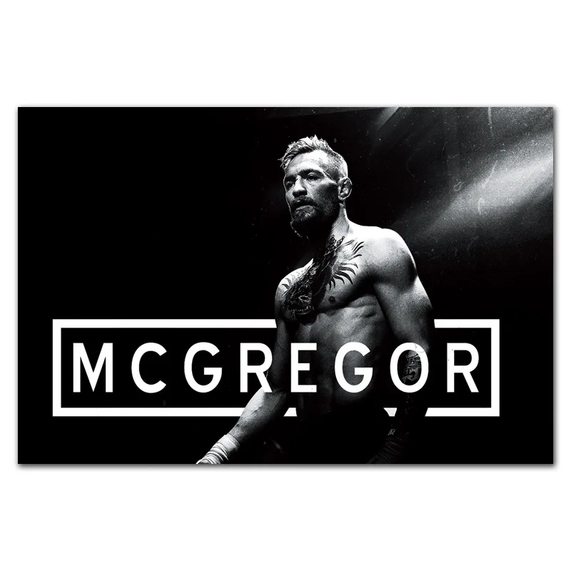 Conor McGregor плакат UFC мотивационные боксерские спортивные плакаты и принты настенные художественные картины Картина на холсте, украшение для дома - Цвет: Светло-желтый