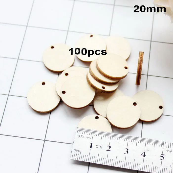20 мм/25 мм/30 мм/38 мм натуральные простые деревянные диски Подвески Свадебные вечерние украшения для Wood-CT1202 - Окраска металла: 20mm-100pcs