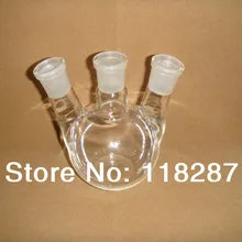 500 мл, 24/29, 3-образным вырезом, с плоским дном Стекло фляга, три горлышка, лабораторное кипячение с двойными стенками из нержавеющей стали, лабораторная колба