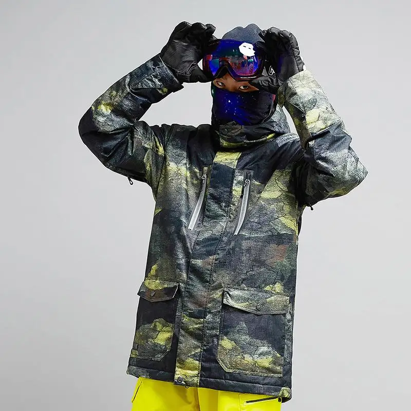 

High quality men Snow clothing outdoor Sports Snowboarding jacket 10K waterproof windproof Breathable skiing jackets GSOU SNOW