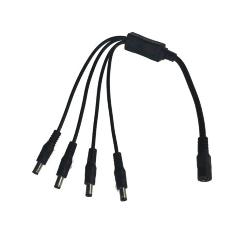 1 Female to 4 Male 4 Channel Splitter Power Cable for CCTV Security Camera DVR