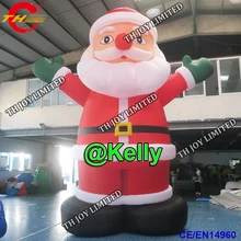 Двери 6 м гигантский надувной Санта-Клаус мультфильм для продажи, надувные рождественские декорации Санта-Клаус модели