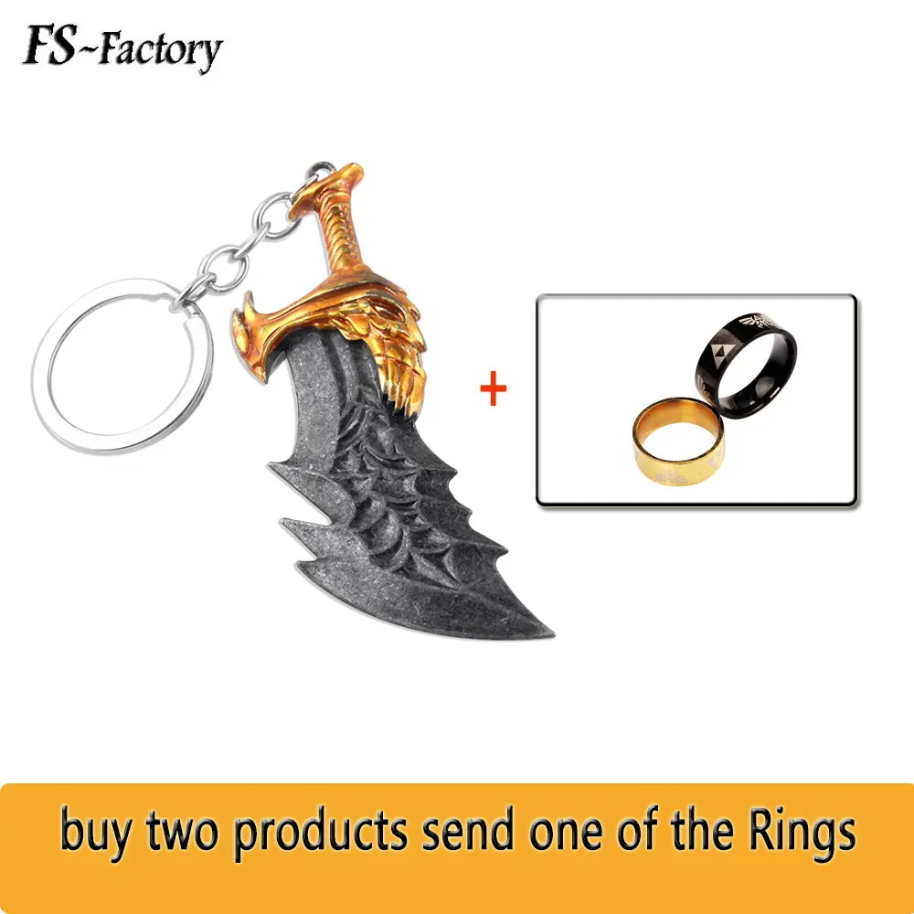 

God Of War 4 Blade of chaos Keychain Kratos Axe Knife Key Chains Weapons Model Pendant Men Car Keyring Jewelry Gift