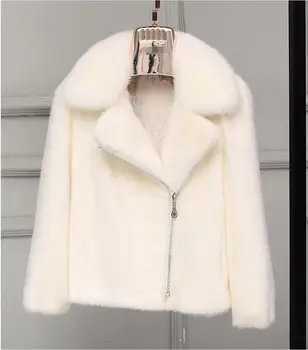 

2017 autumn and winter new imitation water mink fur coat fashion temperament warm fur coat