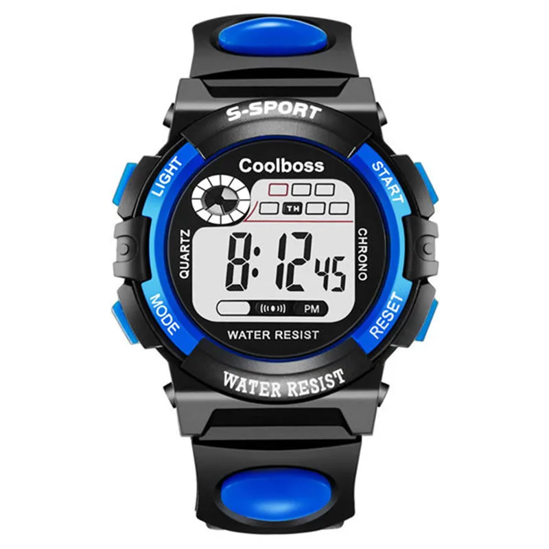 Водостойкие Multi-function электронные часы красочные светящиеся резиновый для спортивных часов уникальный светодиодный смарт мужские часы - Цвет: Синий