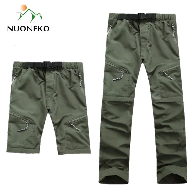 NUONEKO جديد رجل للإزالة سريعة الجافة سراويل للتسلق الرياضة في الهواء الطلق الصيف تنفس السراويل تسلق الرحلات الصيد السراويل PN07