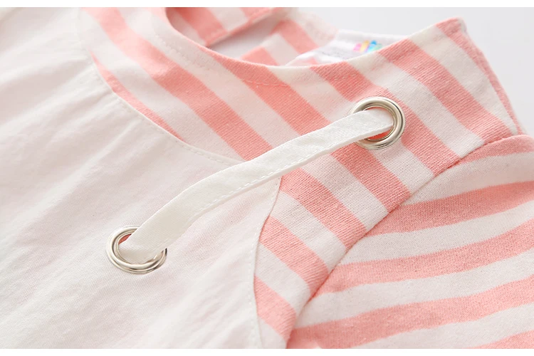 2018 Summer Little Kids Children Short Sleeve Striped Fake Two Pcs Suspenders Dresses For Girls of 2 4 6 8 10 12 Years old (18)