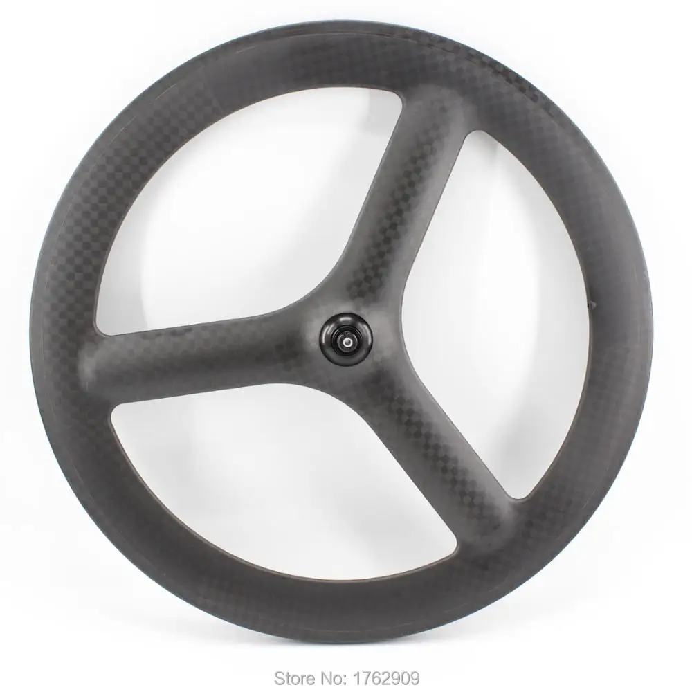 1Pcs New 700C tubular rim bicycle Tri-spoke wheels matt 12K full carbon fibre bike 3 spoke wheelset Free shipping