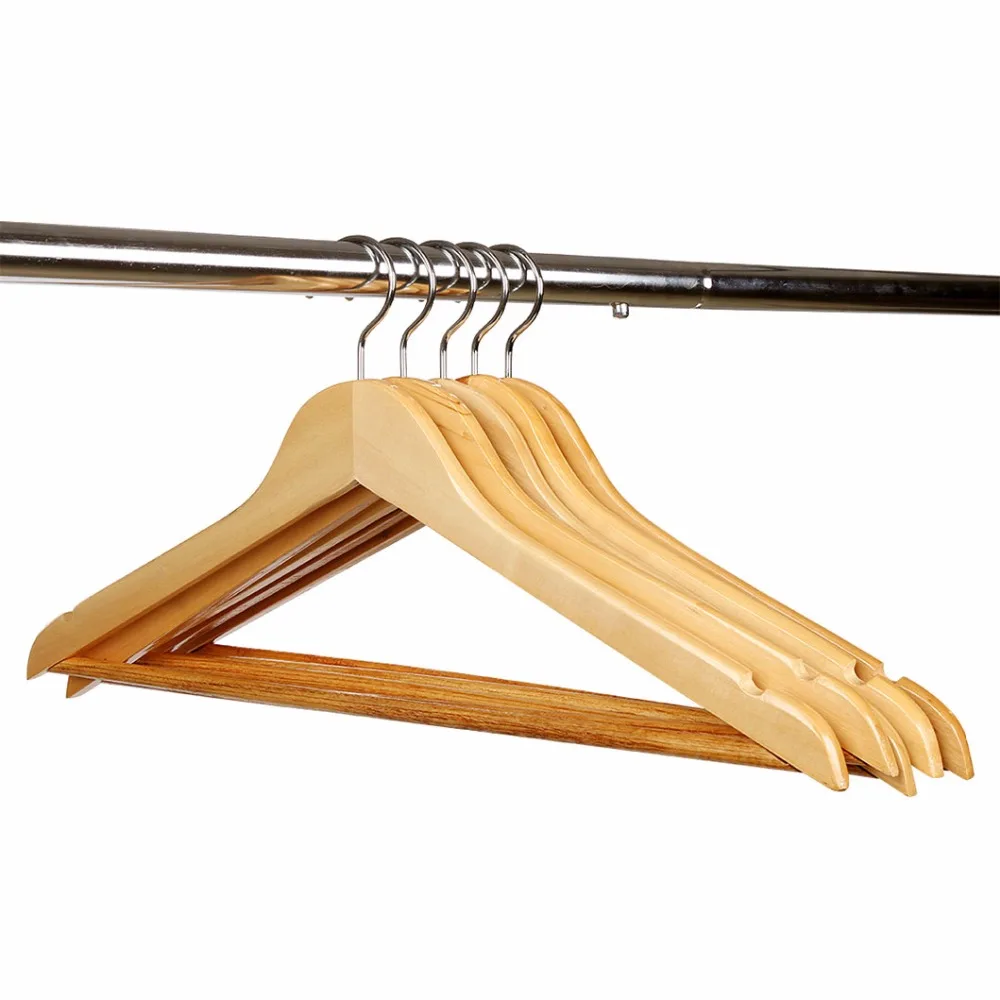 HLC Wooden Hanger Rack Suit Garment Clothes Wardrobe Wood Hanger Set of 10 Perfect for Home