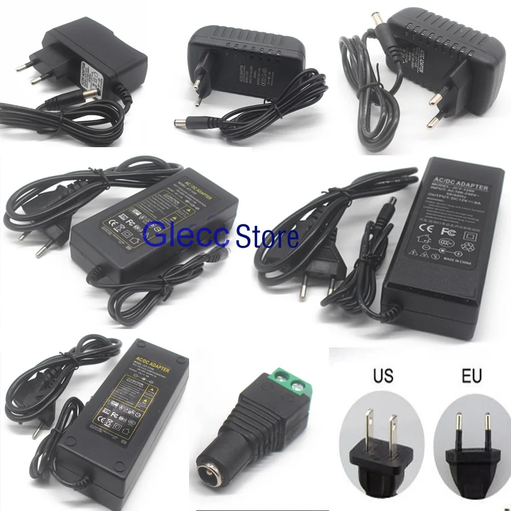 Светодиодный Питание адаптер DC5V/DC12V/DC24V 1A 2A 3A 5A 7A 8A 10A для 5V 12V 24V светодиодный полосы лампы освещения светодиодный Мощность драйвер штепсельной вилки