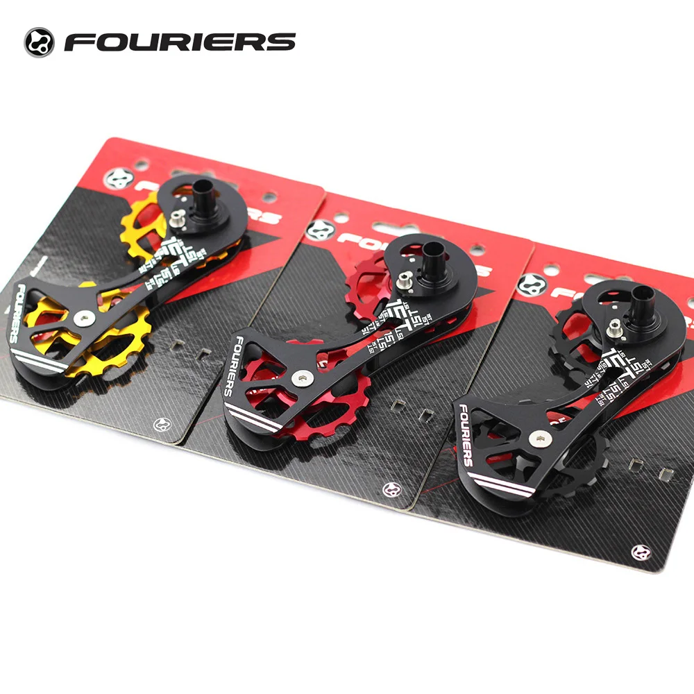 Fouriers CNC bicicleta de carretera puerta trasera con polea arriba 15 T abajo 15 T transmisión para Ultegra Dura Ace 9000, 9070, 6800, 6870 Fouriers CNC bicicleta de carretera puerta trasera con polea arriba 15 T abajo 15 T transmisión para Ultegra Dura Ace 9000, 9070, 6800, 6870