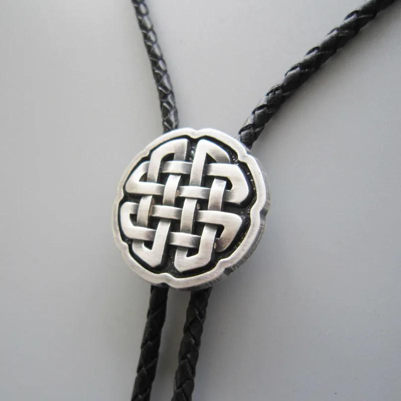 Винтажный стиль антикварный посеребренный крест узел Галстук боло ожерелье также есть в США BOLOTIE-WT070SL