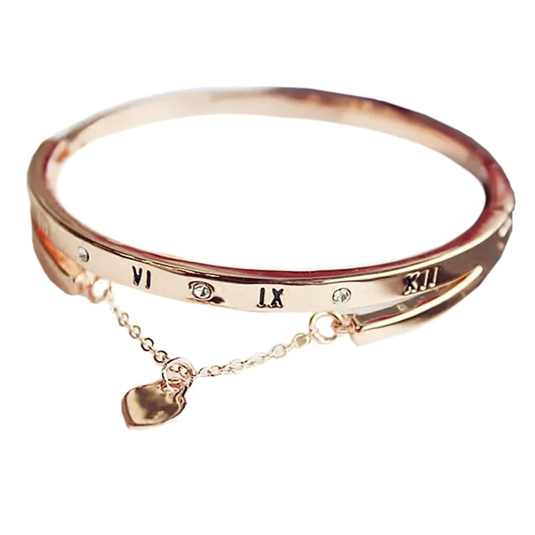 

Europe United States Exaggerated Bracelets Roman Numerals Tassel Heart Temperament Female Wild Bracelet Popular Jewelry Bracelet