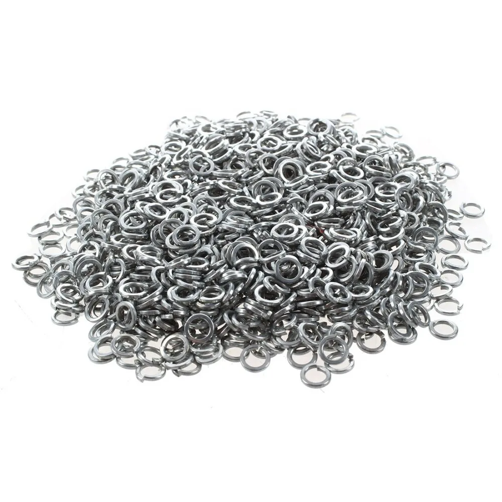 

M5 1000PCS/LOT 5mm(1/4") Stainless Steel Spring washers Open Jump Rings Silver Tone Color