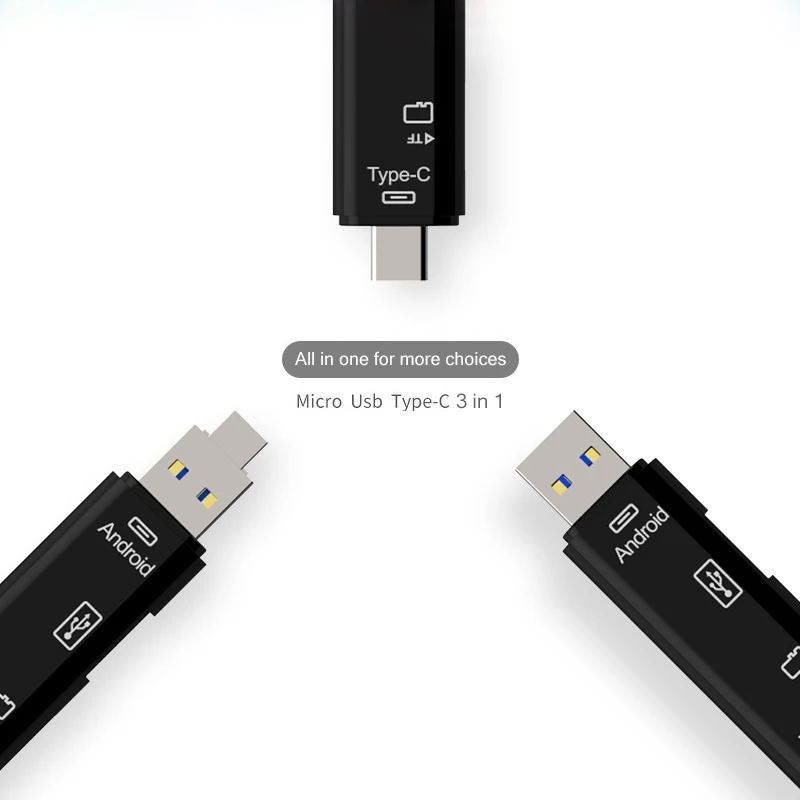 5 в 1 type-C Micro USB кард-ридер USB2.0 Женский OTG TF Micro SD кард-ридер для USB C Xiaomi 6 GALAXY S8 Macbook Pro