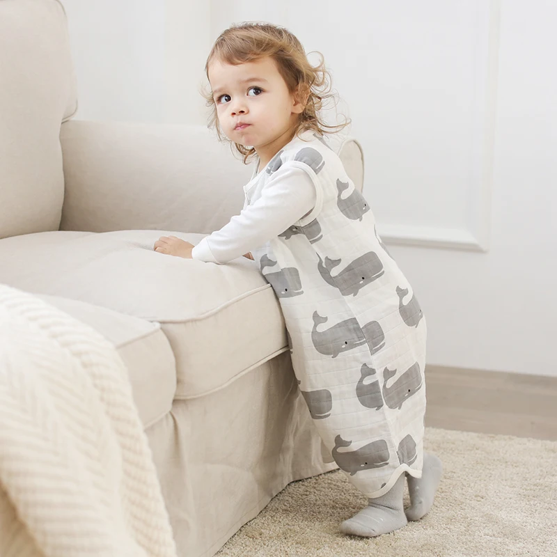 

Baby Sleeping Bag For Summer Soft Breathable Pure Cotton Muslin Sleep Sack For Children Cute Animal Pattern Sleepsack For Kids