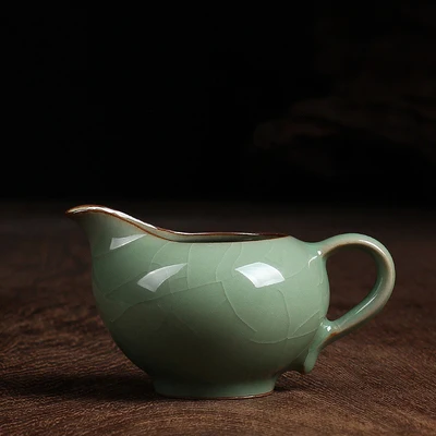 1 шт Китайский Longquan Celadon кракле глазурь ручная работа ярмарка кружка 145 мл Justice чашка чай горшок точки чайная посуда Чайный набор кунг-фу - Цвет: Светло-зеленый