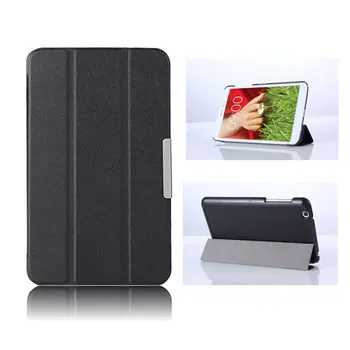 

For LG G Pad 8.3 V500 gpad 8.3" Tablet Case PU Leather Solid Flip Stand Fold Protective Funda Cover Case+Film+Stylus Pen