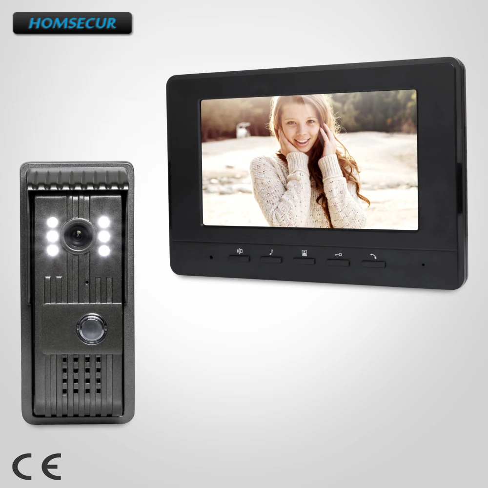 

EU Delivery HOMSECUR 7"Hands-free Video Security Door Phone with IR Night Vision for Home Security XC003+XM707-B
