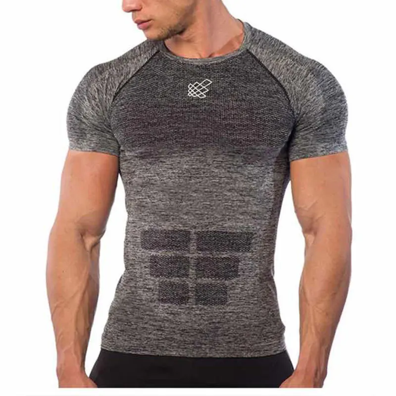

Fitness men's short sleeve new summer sweat absorption quick dry running T-shirt men's mesh fitness T-shirt hot sale