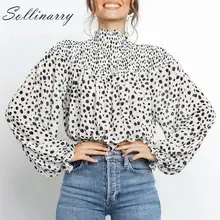 ^#Cheap Sollinarry Loose Twist Autumn Blouse Shirts Women Turtle Neck Ruffles Chiffon Lantern Sleeve Blouses Top Winter Leopard Bow Tops ^#Cheap Sollinarry Loose Twist Autumn Blouse Shirts Women Turtle Neck Ruffles Chiffon Lantern Sleeve Blouses Top Winter Leopard Bow Tops