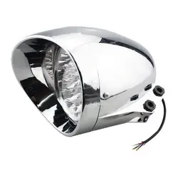 Chrome 7 "светодиодный мотоцикл пулевидная фара передний свет для Harley Bobber Chopper