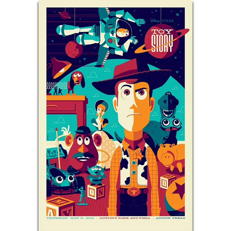 S1936 Toy Story Classic Cartoon Movie Wall Art Painting Print On Silk
