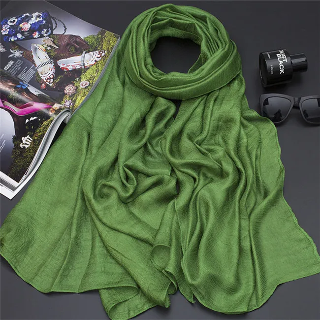 Перламутровый Одноцветный льняной шелковый шарф, шаль, осенний зимний шарф, женские красивые шарфы, деформация Echarpes fulards Femme