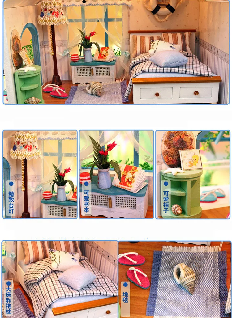 Большой размер Миниатюрный Кукольный дом с мебель ручной работы деревянный 3D DIY дома игрушки для взрослых любителей Dream House детей