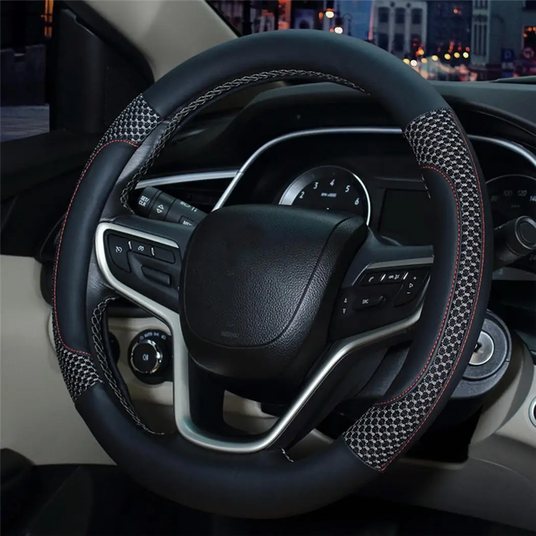 Soft Breathable Non-slip Rhinestone Car Steering Wheel Cover Steering Non-Slip Wheel For General Protection